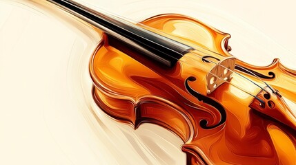 Fototapeta premium Elegant violin close up detailed view of a musical instrument