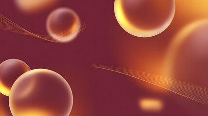 Abstract orbs, red and gold, isolated on white background