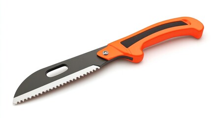 Fototapeta premium Orange and black utility knife isolated on white background