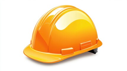 Fototapeta premium Orange construction hard hat isolated on white background safety equipment