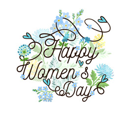 March 8. Women's Day Postcard. Vector illustration