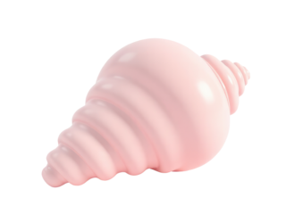 A pink plastic shell on a white surface
