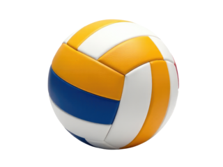 A close-up view of a volleyball ball against a white background, perfect for sports or fitness-related themes