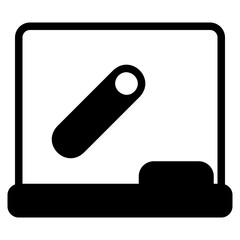 Blackboard and chalk icon