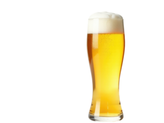 A glass of beer with a thick foamy head, perfect for a cold drink or a party decoration