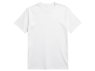 Simple white t-shirt on a white background, great for fashion and apparel-related projects