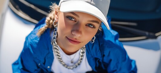 Woman posing for a portrait.