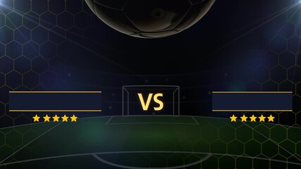 Digital network technology displays data on a computer screen featuring a professional football stadium with lights for global business communication and web design - Powered by Adobe