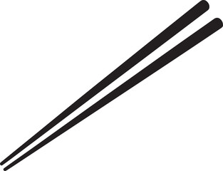 Minimalist black chopsticks icon for asian food