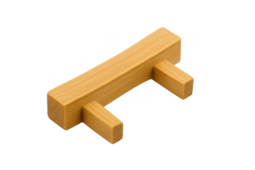 Wooden bench structure with seating surface transparent background