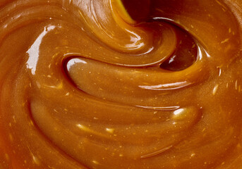 freshly cooked caramel sauce background