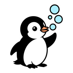 Penguin Blowing Bubbles