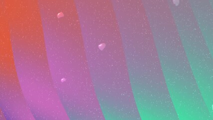 Striped gradient design with floating pink shapes, perfect for backgrounds, social media posts, and graphic designs needing a modern touch.
