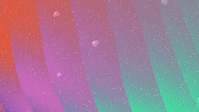 Striped gradient design with floating pink shapes, perfect for backgrounds, social media posts, and graphic designs needing a modern touch.