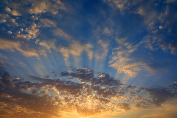 Spectacular sunset at Coral Bay offers a direct view of the sun setting over the Mediterranean Sea.