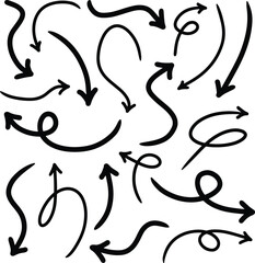 black arrow set hand-drawn