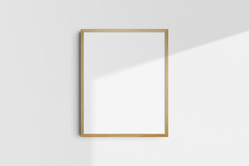 Frame mockup 4:5, 8x10. Single oak wood frame mockup. Clean, modern, minimalist, bright. Portrait. Vertical. Shadow overlay.
