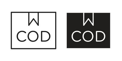 Cash on delivery icons. Line Illustration Vector Template. Clipart concept illustration