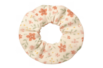 Floral scrunchie hair accessory with flower pattern