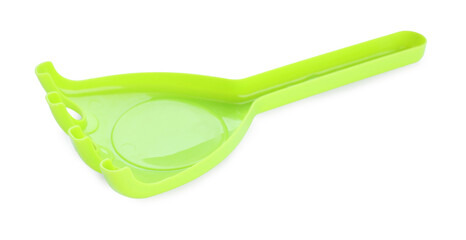Plastic rake isolated on white. Children's beach toy