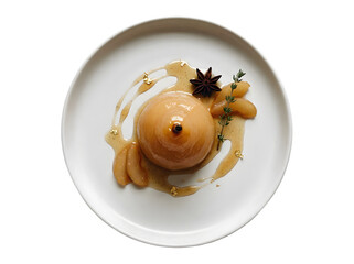 An Exquisite and Artistic Display of Culinary Creativity Featuring a Unique Dessert Presentation