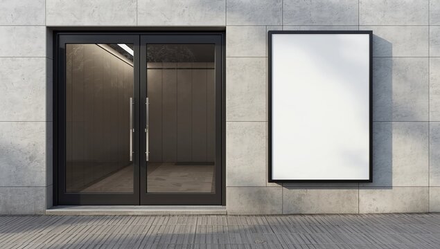 Empty Store Sign Mock Up. 3D Render