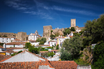 Explore the beauty of Obidos medieval castle overlooking charming rooftops