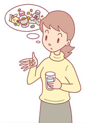医療問題のイラスト - 薬・処方薬・多剤服用・ポリファーマシー