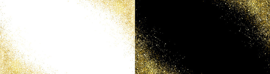 PNG image of&nbsp;Stunning gold glitter dust explosion framing the corners against a deep perfect for festive celebration design elements on transparent background