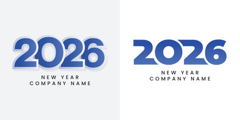 2026 number happy new year template design