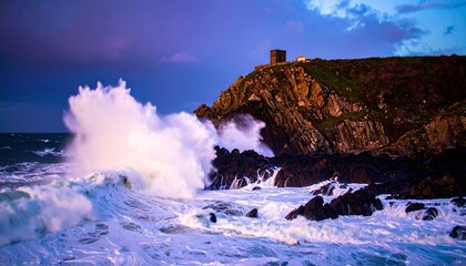 stormy weather on the rugged coast