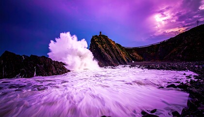 dramatic seascape during a hurricane