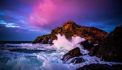 dark stormy sky over the rough sea
