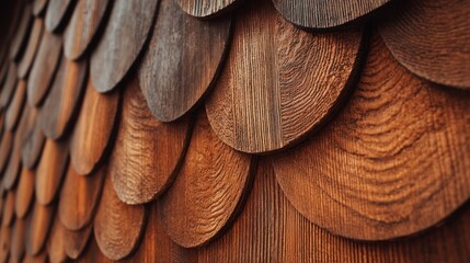 Wooden shingles texture close up shot