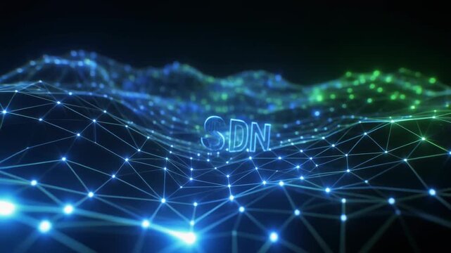Futuristic SDN Network Visualization with Glowing Connections
