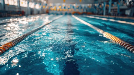 Obraz premium Swimming pool with lanes and water