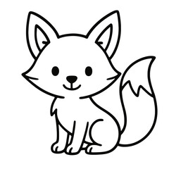 Obraz premium Cute cartoon fox vector illustration for pet and animal design