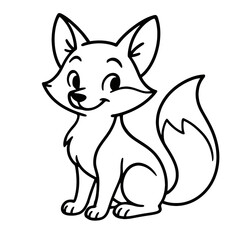 Obraz premium Cute cartoon fox vector illustration isolated on white background