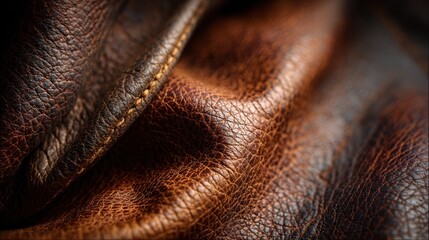 Close up of brown leather texture