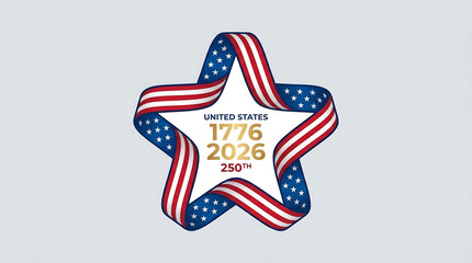 United States 1776-2026 250th Anniversary Celebration Star Emblem