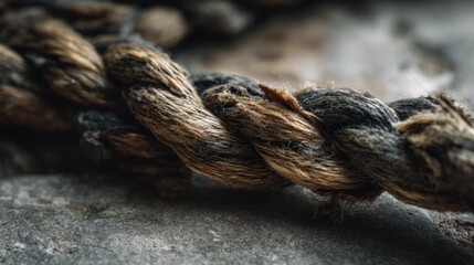 Close up of a weathered rope