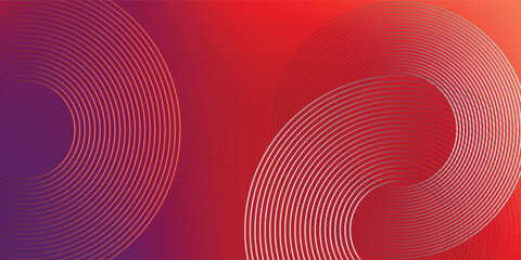 Abstract modern gradient horizontal template background. Trendy bright circle lines creative design. Minimal style graphic elements. Suit for poster, cover, banner, flyer, brochure, presentation
