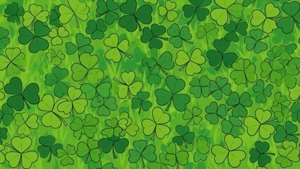 Vibrant green clover pattern for St. Patrick's Day designs