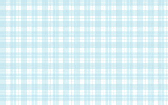Seamless gingham check pattern in pastel blue and white