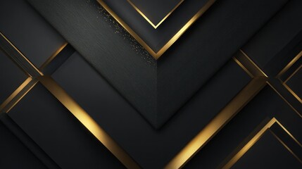 Abstract geometric dark background with gold accents