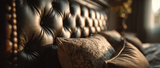 Close up of luxurious bedroom details