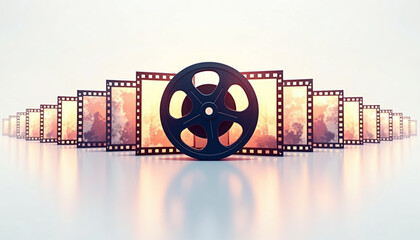 Film Reel and Light Frame Estelle Reel Day Vector