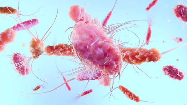 Bacteria with Different Flagella Types, Monotrichous, Amphitrichous, Lophotrichous, Peritrichous, Medical Microbiology animation, Motile Bacterial Cells, Rod-Shaped and Spiral Bacteria, Microscopic An