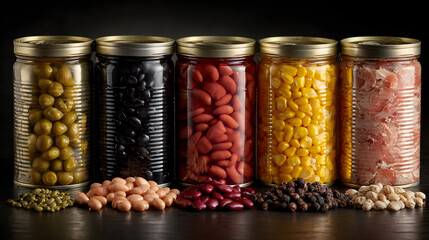Assorted Canned Goods Beans, Corn, Soup, and Tuna