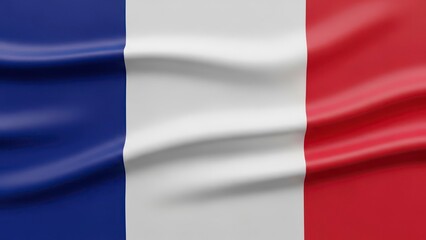 France National Flag Waving Tricolor Fabric Background